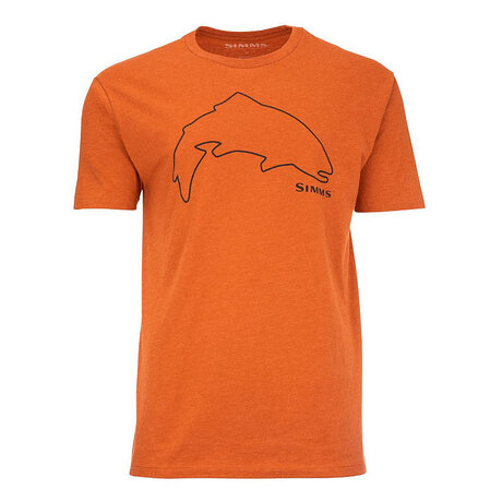 SIMMS Trout Outline T-Shirt Adobe Heather L