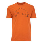 SIMMS Trout Outline T-Shirt Adobe Heather XL