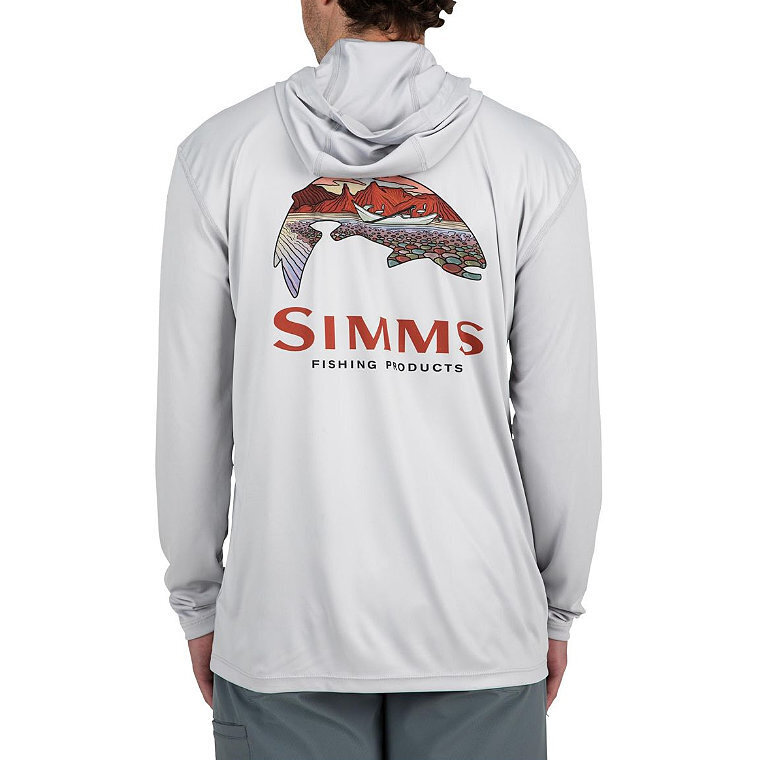 Simms Tech Hoody - Artist Series Trout Logo Flame/Sterling M