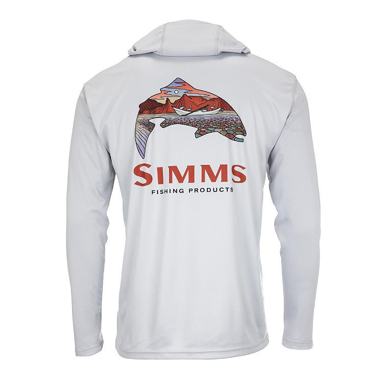 Simms Tech Hoody - Artist Series Trout Logo Flame/Sterling XL